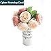 CQURE Artificial Flowers,Fake Silk Flowers 5 Heads Peony Wedding Bouquet Flower Arrangement for Home Decor Party Floral Centerpieces Decoration(Pink Champagne) …