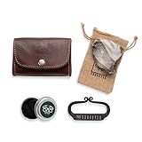 KonvoySG Flint and Steel Kit. Fire Striker, English Flint Stone & Char Cloth Traditional Hand Forged Fire Starter with a Leather Gift Pouch and Emergency Tinder Jute Bag (Cognac)