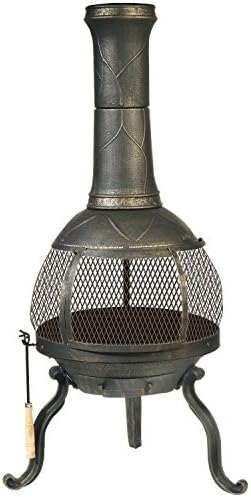 Beautiful Antique Bronze Cast Iron Outdoor Wood-Burning Fireplace Chiminea