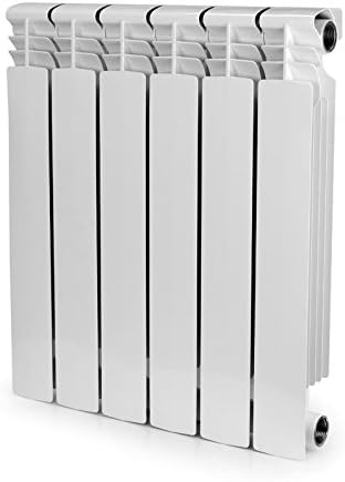 Aluminum Heating Radiator, 22x19x4, 6 Section, Bimetal, Wall-hung
