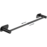 Ceecysaa Matte Black Adjustable Bathroom Towel Holder,14.5 to 22.5 Inch Towel Bar,Self Adhesive Stainless Steel Towel Rack Wa