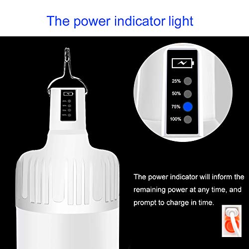 2Pcs Rechargeable Camping Lantern Flashlight,Super Bright LED Lantern Portable Camping Lights Outdoor Tent Light Hanging Camping Lamp with 3 Modes, Restractable Hook - Thumbnail 3