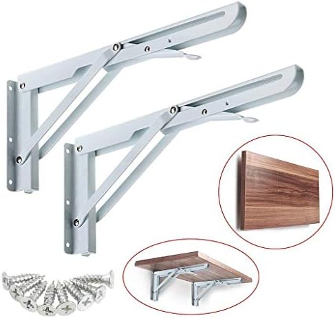 Dproptel Klappkonsole Schwerlasttr?ger Wandhalter Schwerlastkonsole zusammenklappbar Schwerlastwinkel Blumenregal Regal Klammern Halterungen f¨¹r Wohnzinmmer-/K¨¹chen-Dekoration (300X150MM)
