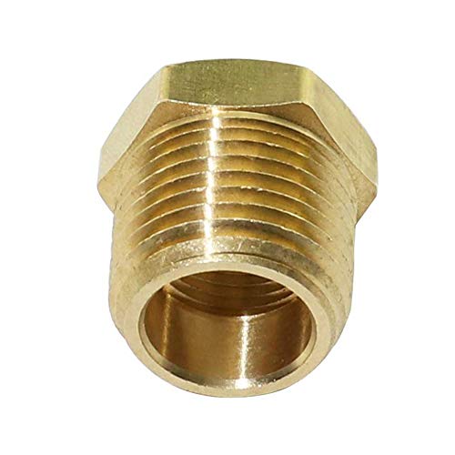 KOOTANS 4pcs Heavy Duty 1/4" NPT Male Thread to 1/8" NPT Female Thread Brass Reducer Hex Bushing Brass Fitting Pipe Hose Tube Adapter Convert - Thumbnail 5