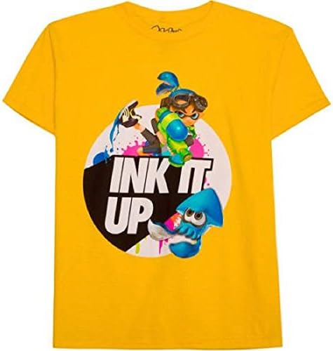 Nintendo Splatoon Inkling Ink It Up Graphic Shirt Yellow Short Sleeve (Small (6/7))