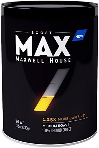 Maxwell House BOOST MAX 1.25 More Caffeine Medium Roast Ground Coffee (NET WT 13.5 OZ) (1-CAN)