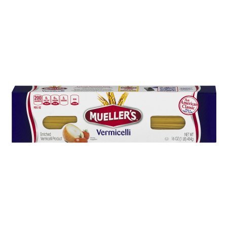 Mueller's Vermicelli Pasta 16 oz (Pack of 3) - Thin Noodles for Pho, Spring Rolls & Asian Soups