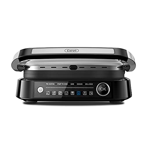 Contact Grill with 6 Preset Menus, Gevi Electric Grill with Nonstick