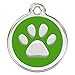 CNATTAGS Stainless Steel with Enamel Pet ID Tags Personalized (Round Paw)
