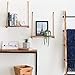 MyGift 17-inch Light Burnt Wood Wall Hanging Rope Swing Decorative Shelves and Farmhouse Décor, Set of 2