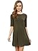 Romwe Women's Short Sleeve Casual Loose Fit T-Shirt Tunic Dress Swing Dress Army Green S