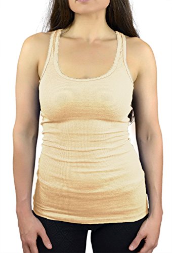 Belle Donne - Junior's Tank Top Skinny Racerback Rib Tanktop Regular Plus Size - Taupe/Small - Thumbnail 2