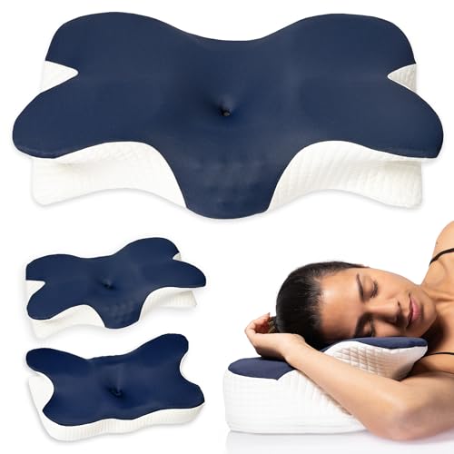 CASA ÉCLAT Almohada Cervical Ortopédica de Memory Foam Almohadas Cervicales Ortopédicas para Dormir Soporte Ergonómico Hipoalergénica