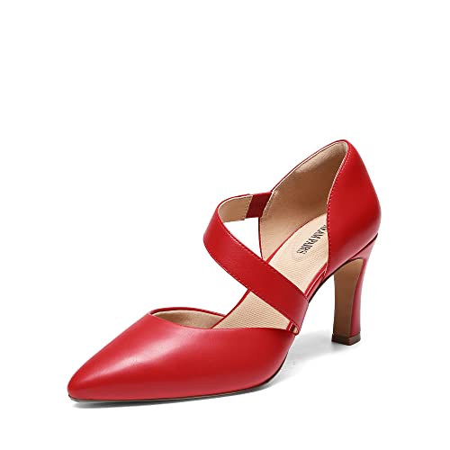 DREAM PAIRS Women's High Heels Pumps Dress Closed Pointed Toe Comfortable D'Orsay Pumps Shoes for Work Office Wedding Dancing