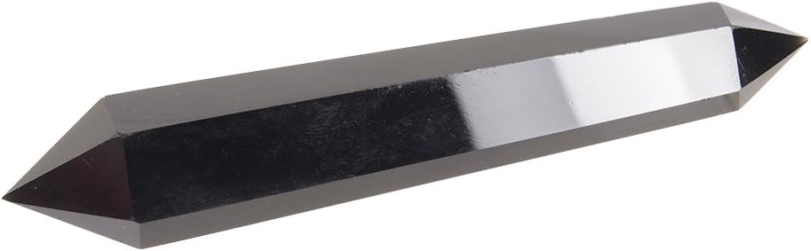 Black Obsidian Prism Style 6-sided Double Terminated Point Wand 4 Inch