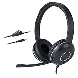 Cyber Acoustics 3.5mm Stereo Headset with Headphones and Noise Cancelling Microphone for PCs, Tablets, and Cell Phones in The Office, Classroom or Home (AC-5002)