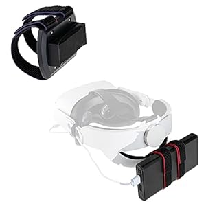 Ermorgen VR Strap Compatiable for Oculus , Quest 2, Rift s, Adjustable Support Strap for Battery Pack Charger Powerbank…