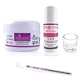 QIMISI Nail Art Clear Acrylic Powder Liquid Artificial Nail Tips Brush Dappen Dish Kit