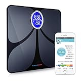 Excelvan CF366 Precision Smart Body Fat Scale Bluetooth with 8 parameters Smartphone App Body Scale Analyzer (400lb, Black)