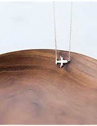 Helen de lete Original Frosted Little airplane 925 plata esterlina collar collar