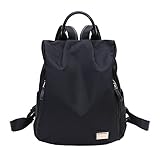 Women Nylon Backpack Anti-theft Daypack Girls Casual Travel Backpack , Black