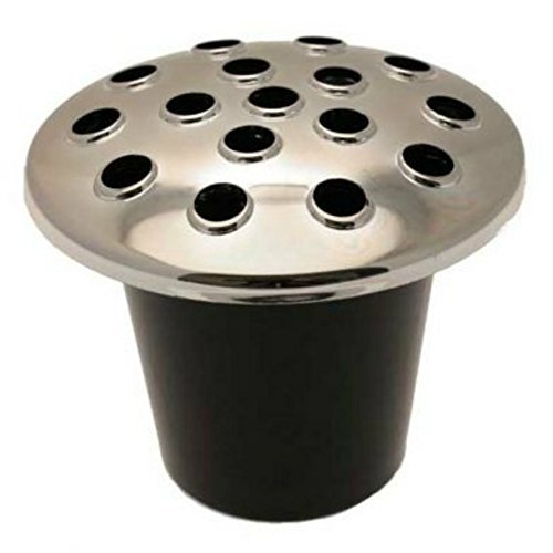 SILVER MEMORIAL GRAVE VASE, GRAVE POT, SILVER TOP PLASTIC CONTAINER