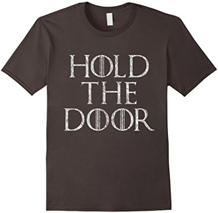 Mens Hold the Door T-Shirt Medium Asphalt