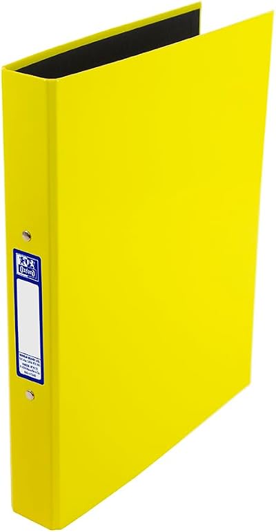 Oxford Premium A4 Ring Binder Yellow 25mm 40mm Spine Laminated Paper on Board