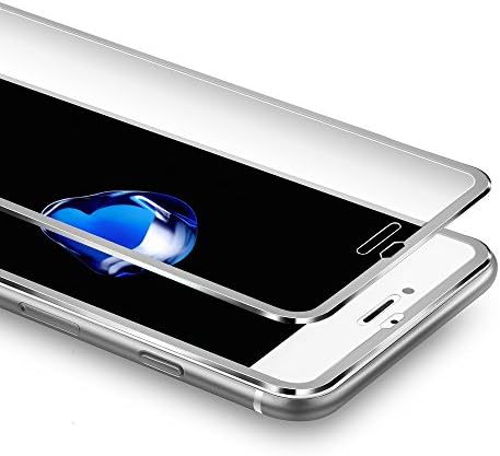 VIUME Compatible for iPhone 8 7 Screen Protector, Full Coverage Tempered Glass Screen Protector Edge to Edge Protection Compatible for Apple iPhone 7 / iPhone 8 Film - 4.7" (Metal Silver)