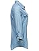 Luna Flower Women's Roll Up Sleeve Denim Checker Flannel Shirt Tops