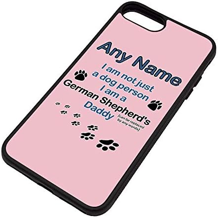 Personalised Gift - Dog Person German Shepherd Daddy iPhone 8 Plus / 7 Plus Case (Occasion Design Colour) Any Name / Message Unique - Apple TPU Cover + 7+ 8+ 7Plus 8Plus - Labrador Bulldog Dalmatian