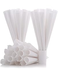 Cotton Candy Express Cones- 100 Pack, White | Cotton Candy Cones | For Commercial or Household Use | Disposable Paper Cones for Homemade Cotton Candy