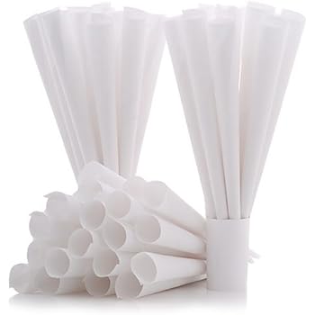 Cotton Candy Express 100-Count Paper Cones for Cotton Candy Making, White