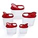Bellaware Red Cereal Keeper, Plastic Cereal Containers, Set of 5