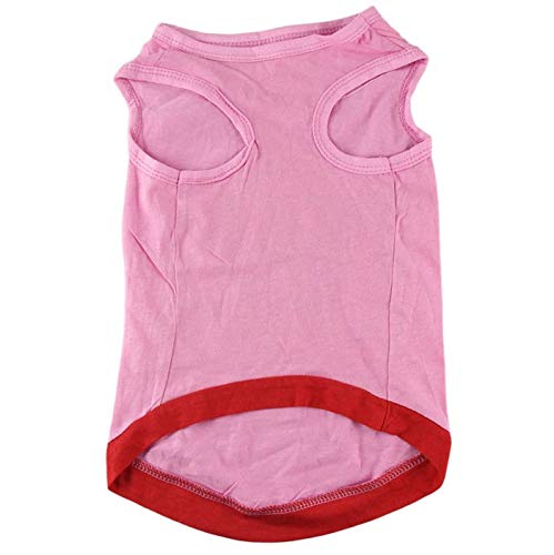 Howstar Pet Shirt, Printed Puppy Shirt Dog Clothes Soft Vest for Summer Pet Apparel (M, Pink) - Thumbnail 4