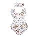 Lanhui Toddler Baby Girl Clothes Deer Romper Headband 2Pcs Set Outfit (Beige, 18M)
