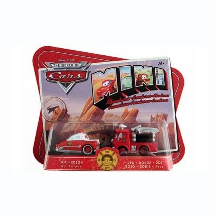 Disney / Pixar CARS Movie Toy Mini Adventures Radiator Springs Fire Deptartment Doc Hudson & Red