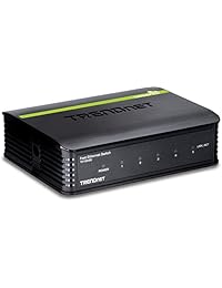 Interruptor de caja de plástico de escritorio Ethernet TRENDnet, Negro