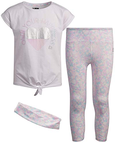 RBX-Girls-Activewear-Set-Short-Sleeve-Performance-T-Shirt-and-Yoga-Pants-Leggings-Set-with-Headband