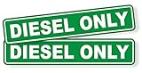 Pair DIESEL ONLY Decals / Stickers / Labels / Markers Fuel Gas