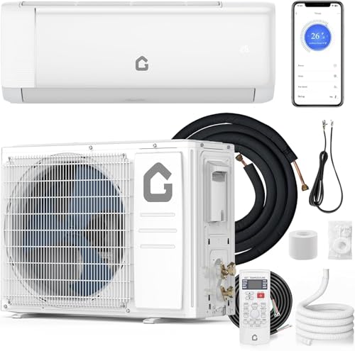 9,000 BTU Mini Split AC/Heating System, 20 SEER2 Inverter Ductless Heat Pump, W…