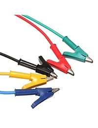 M. forma de 4 mm 5pc colorido silicona plátano Plug a cocodrilo Alligator Clip Prueba Sonda Sonda Multímetro plomo cable de alambre (Test Lead 1 M