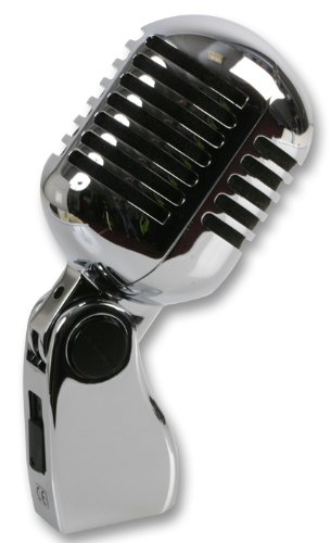 Sivitec 50s Chrome Microphone Retro Style - (Vintage Mic Silver/Chrome Finish) + Supplied with a hard plastic carrying case
