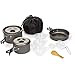 Wealers Camping Cookware 11 Piece Outdoor Mess Kit Backpacking| Trailblazing add on | Compact| Lightweight| Durable Chef Pots, Bowls, Utensils Mesh Carry Bag Included (Black) (Renewed)thumb 2