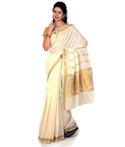 Kerala Kasavu Zari Rich Pallu Handloom Saree