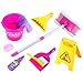 Little Helper Housekeeping Kids Pretend Play Toy Cleaning Supplies Pink Playset with Mop, Bucket, and Accessories