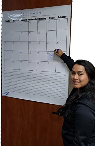 Large Dry Erase Blank Monthly Wall Calendar - 36"x44" Reusable Planner