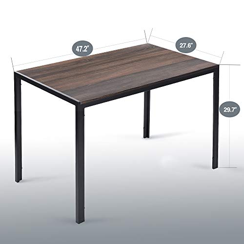 Aingoo Rustic Dining Table Wooden MDF 47" Vintage Kitchen Table for 4/6 Person Steel Fram Heavy Duty Brown Black (Table Only) - Thumbnail 6