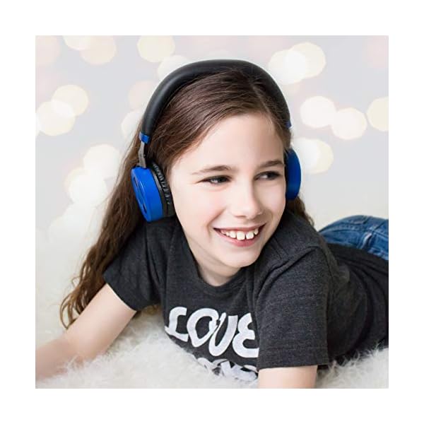 JuniorJams-Volume-Limiting-Headphones-for-Kids-3-Protect-Hearing--Foldable-Adjustable-Bluetooth-Wireless-Headphones-for-Tablets-Smartphones-PCs-wMic--by-Puro-Sound-Labs-Blue Puro Sound Labs JuniorJams Volume Limiting Headphones for Kids 3+ Protect Heearing- Foldable & Adjustable Bluetooth…