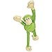 goDog Crazy Tugs Monkeys with Chew Guard Tough Plush Dog Toy, Green, Small